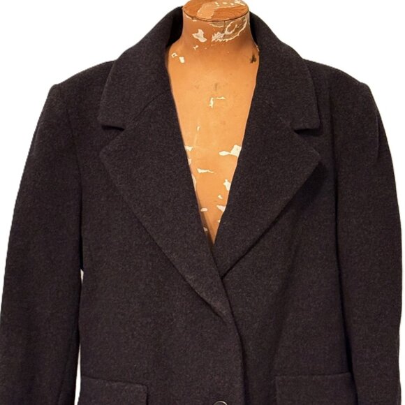 Forecaster Of Boston Womens Wool Cashmere Gray Long Coat 14 Classic Film Noir - Picture 2 of 9